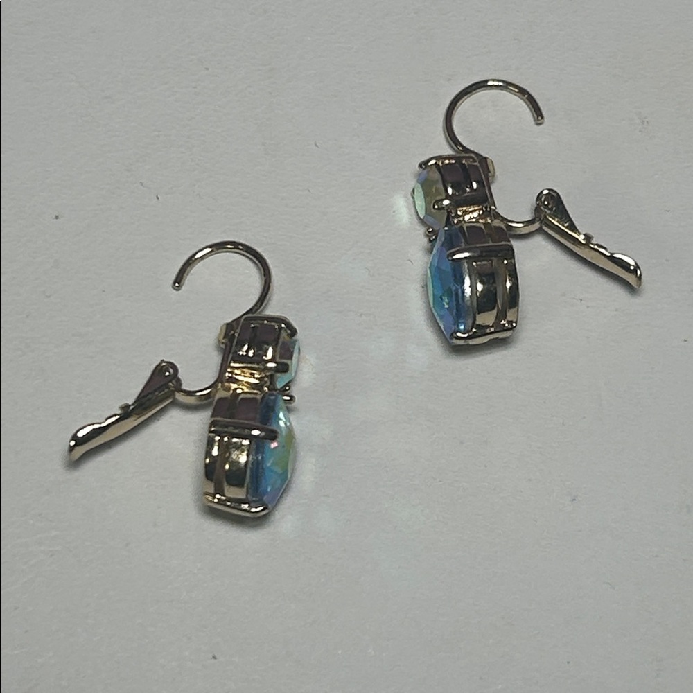 Iridescent AB Crystal Drop Earrings - Picture 3 of 7